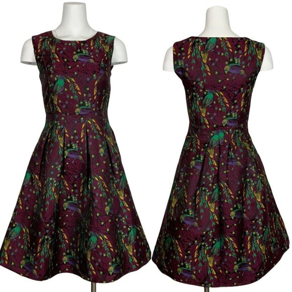 Huangjinwu Dresses & Skirts - Anthropologie Huangjinwu Coeur De Vague Bird Dress S Fit & Flare Sleeveless